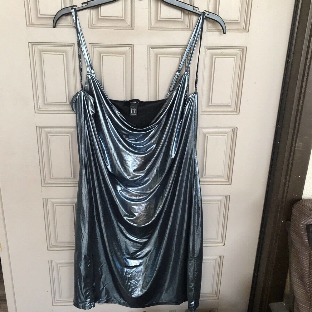 HOST PICK-- Forever21 Party Dress SzXL Straps Beautiful Peacock Blue Pre-Owned